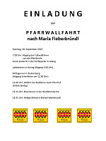 Pfarrwallfahrt der Pfarre Anger - Wanderung oder Radtour der Teilnehmer nach Maria Fieberbründl