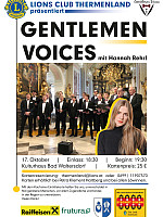 Lions Club Thermenland präsentiert Gentlemen Voices mit Hannah Rehrl Lions Club Thermenland präsentiert Gentlemen Voices mit Hannah Rehrl